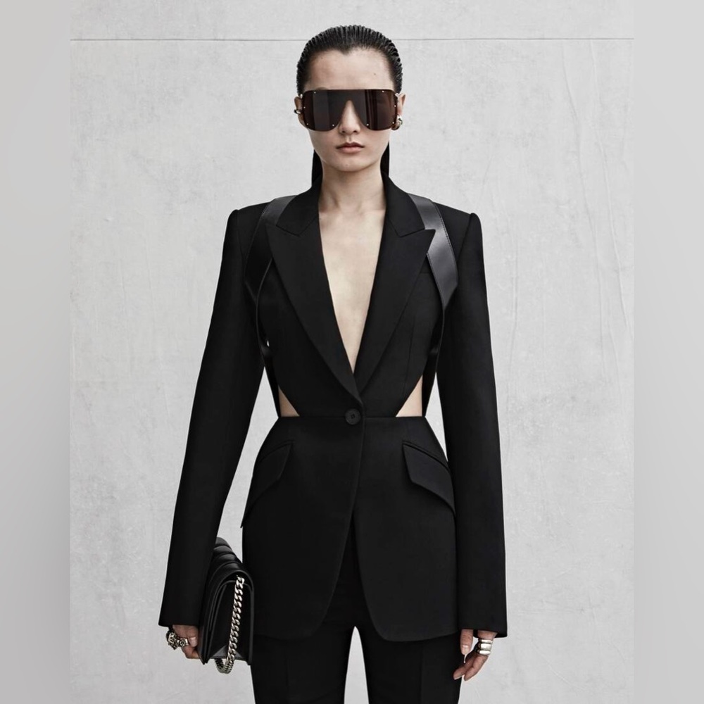 Alexander McQueen Black Harness Blazer